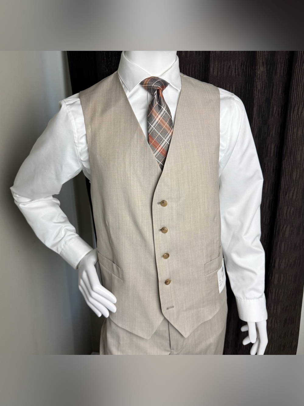 Tan Vest Joseph Abboud